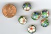 6 12mm Green Cloisonné Rounds